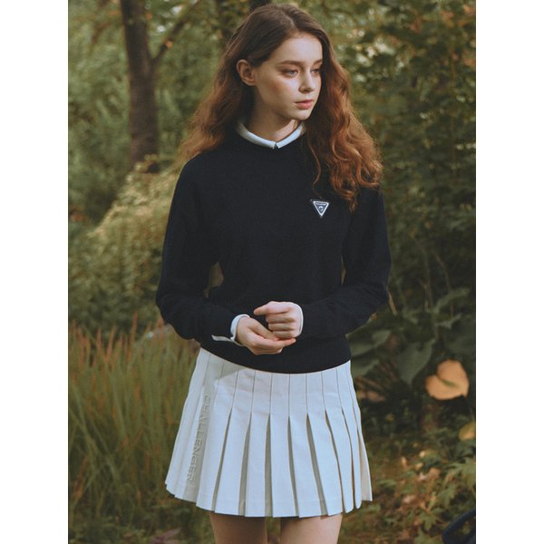 여성 비스코스 심볼자수 니트풀오버 블랙