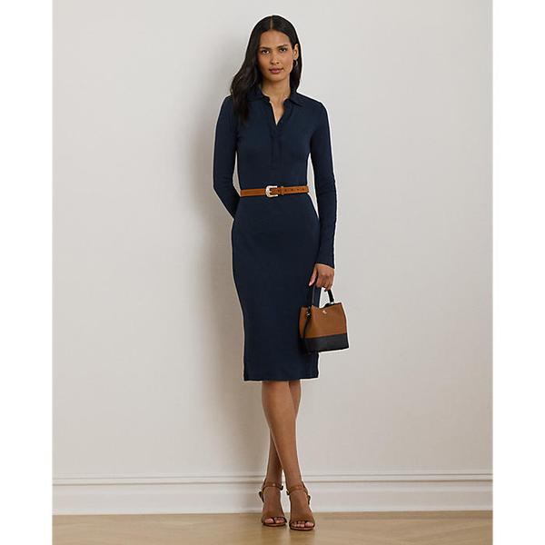 리브 니트 코튼 블렌드 폴로 드레스(WMLRDRSS6820194410)