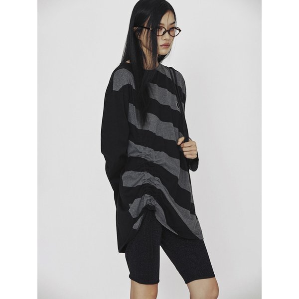 [Holiday Edition] Stripe Solid MIX Long Sleeve T-shirts (dark grey)_LFTAS25060GYD