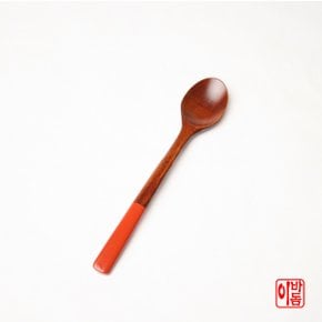 국내산 나무 천연 옻칠 티스푼, 이유식스풍 생칠  칼라 주황 1p