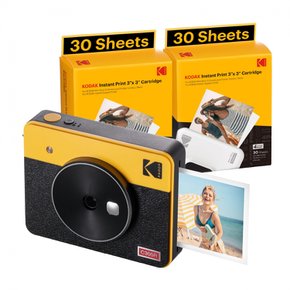 Kodak KODAK Mini Shot 3 Retro 4PASS 2-in-1 & 인스턴트 카메라 포토 프린터(7.6cmx7.6cm)+68매