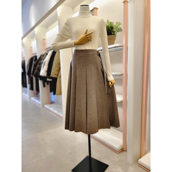 [여주점] 여성 플리츠 롱 울 스커트(ITPBYSK700)