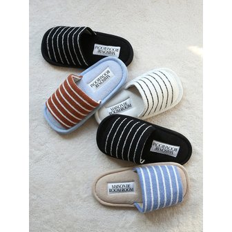 메종드룸룸 컴포트와이드 스트라이프 2중쿠션 층간소음 테리 홈 실내화