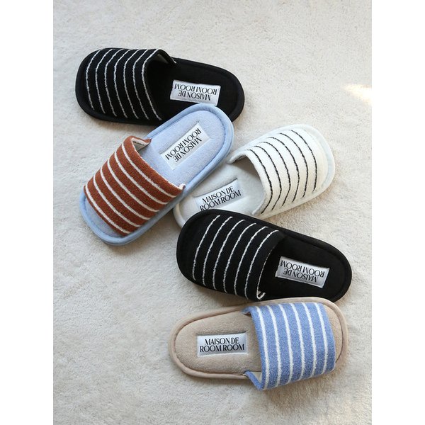 컴포트와이드 스트라이프 2중쿠션 층간소음 테리 홈 실내화