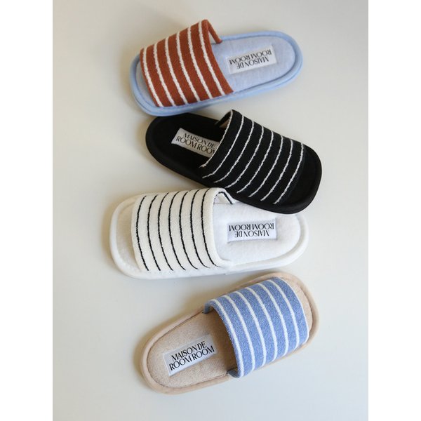 컴포트와이드 스트라이프 2중쿠션 층간소음 테리 홈 실내화