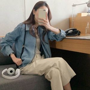 지퍼 데님 패션 청 자켓 캐주얼 트렌디 데일리 점퍼 아우터 간절기 집업