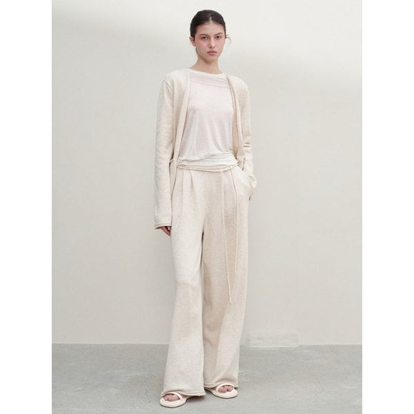 멜리나 린넨 투턱 니트 팬츠 오트밀