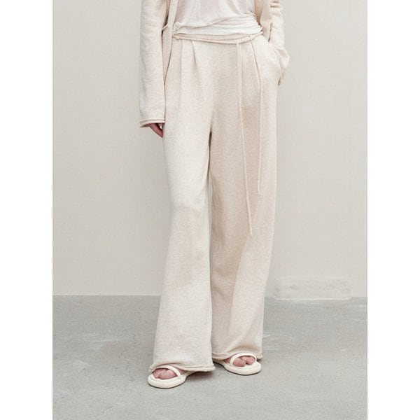 멜리나 린넨 투턱 니트 팬츠 오트밀