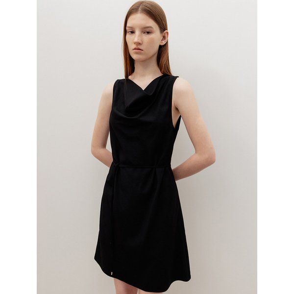 Leone Drape Mini Dress Black
