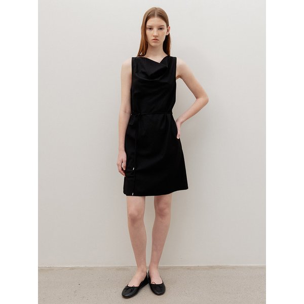Leone Drape Mini Dress Black