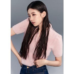 [게스진] [SUZY]  YO4S1693 여성 날개사 반팔 카라 스웨터