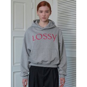 Lossy Signature Printing Hoodie Gray