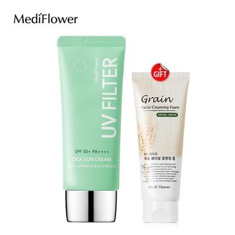 메디플라워 유브이 필터 시카 선크림 50ml+곡물 클렌징폼 150ml