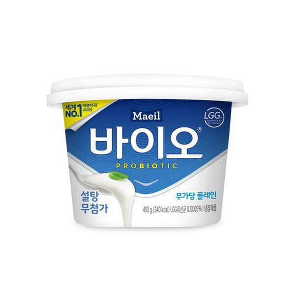 [쓱7클럽] [매일유업] 바이오 설탕무첨가 플레인 450g