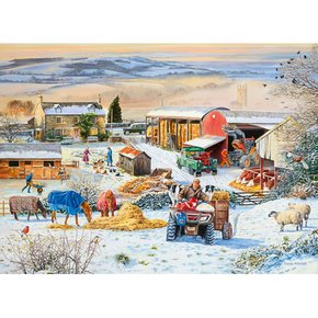 (Ravensburger) 1000 16478 3 라벤스 버거 개 지그 소 퍼즐 [농장의 겨울] 풍경 · 계절 라벤스