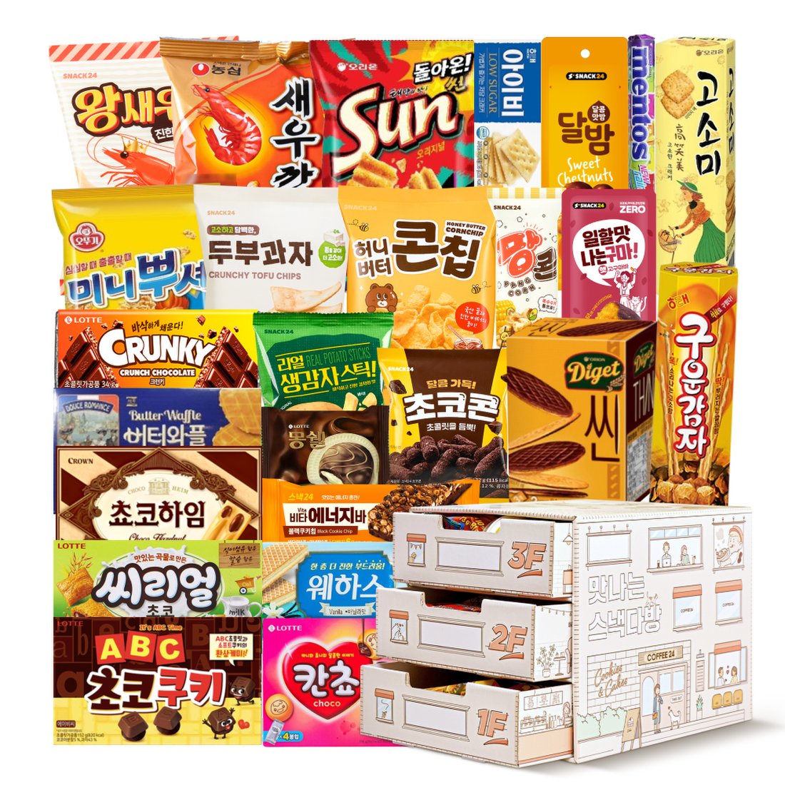 스낵24 3단 간식 꼬마빌딩 간식서랍 과자선물세트, 이마트몰, 당신과 가장 가까운 이마트