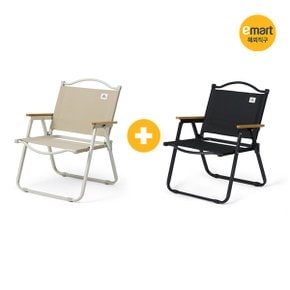 (1+1) 캠핑 접이식 의자 야외 로우 체어 낚시 휴대용 폴딩의자 CNK2300JU012 2세트