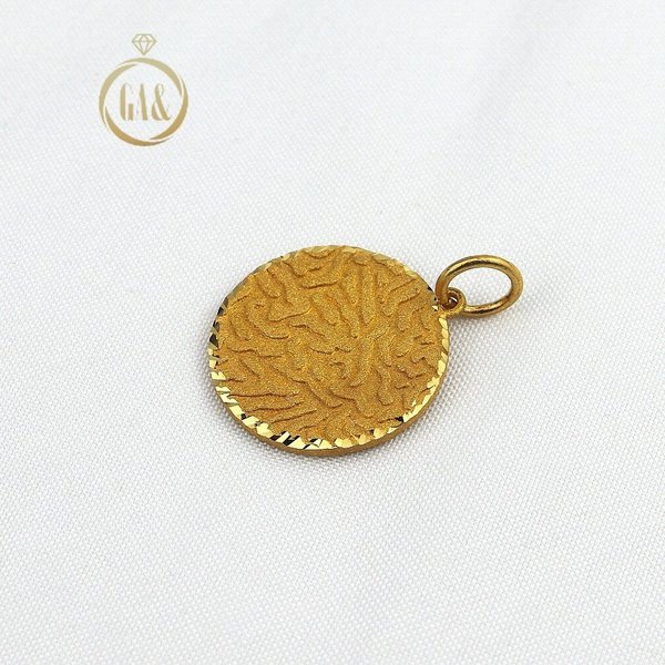 [가앤] 24k순금 무광 원형 코인 호피 목걸이 메달 펜던트 3.75g