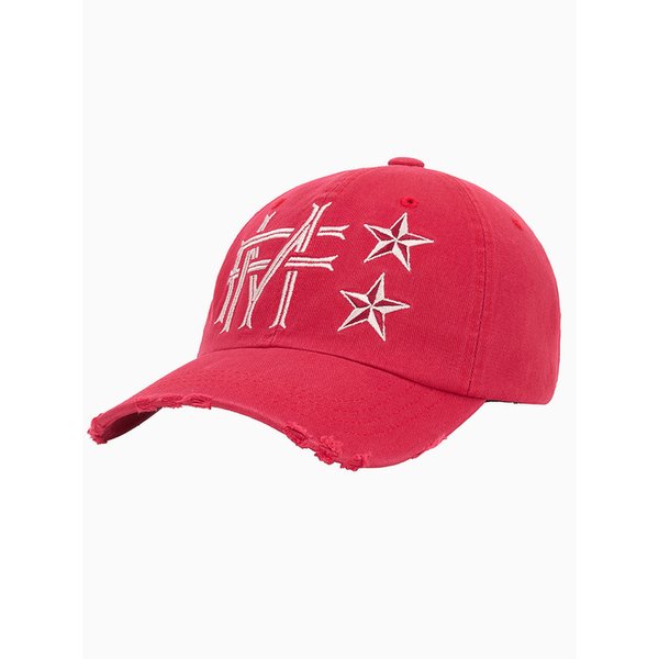 MF 펜스 데미지드 볼캡 [레드]