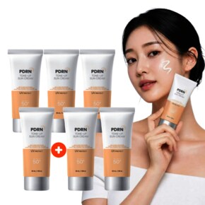 PDRN 톤업 선크림 50ml 4+2 (총6개) / 미백 진정 보습 노세범 나이아신아마이드 히알루론산 함유