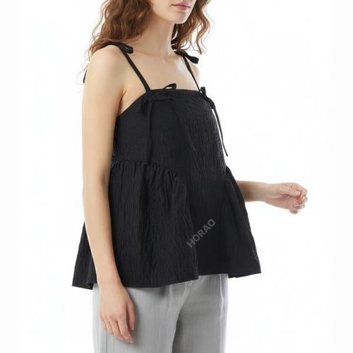 세실리아 반센 AKIRA TOP LOBELIA MATELASSE BLACK (3.25RTW11004) (아키라 탑)