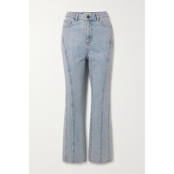 패널 크리스털 장식 하이라이즈 스트레이트 진 블루 1647597324583902