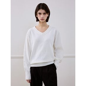 Wool Blended Vneck Knit [Ivory]