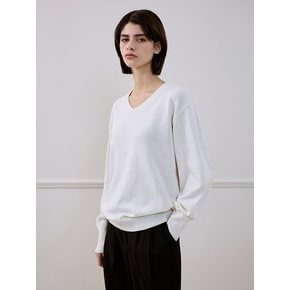 Wool Blended Vneck Knit [Ivory]