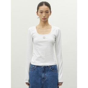 BASIC SQUARE NECK TOP WHITE