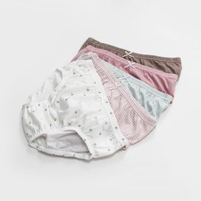 물랑루즈 데이지 무형광 순면 삼각팬티 5종 여아동