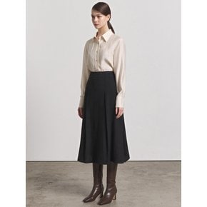 Wool Flared Skirt_Black