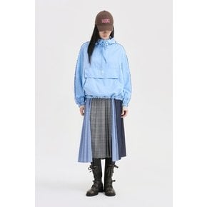 체크 믹스 밴딩 플리츠 롱스커트 LFKAS26120