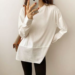 도블리 라운드 블라우스 맨투맨_P336745304