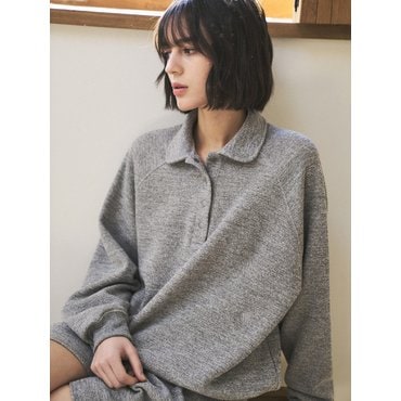 반원 아틀리에 A3473 하울 칼라 스웨트 셔츠_Melange gray