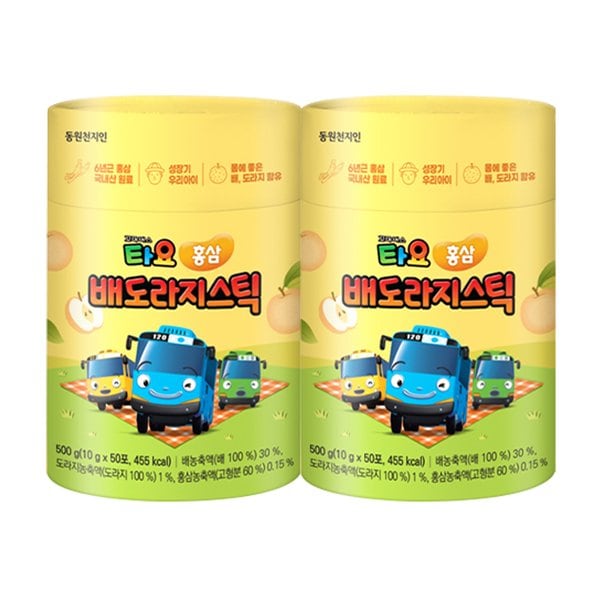 [동원 천지인] 꼬마버스 타요 홍삼 배도라지 스틱(10g 50포 50일분) x 3_46666x3