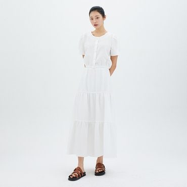 LAP (SET-상의)라운드 버튼 퍼프 소매블라우스 AR2WB580