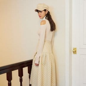 Ribbon Quilting Skirt Ivory