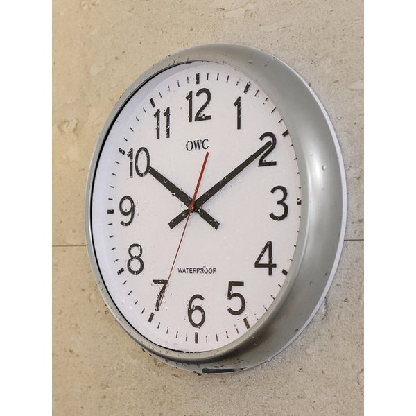 시계 대형 야외설치가능 방수벽시계 40cm 실버 OT853WPS