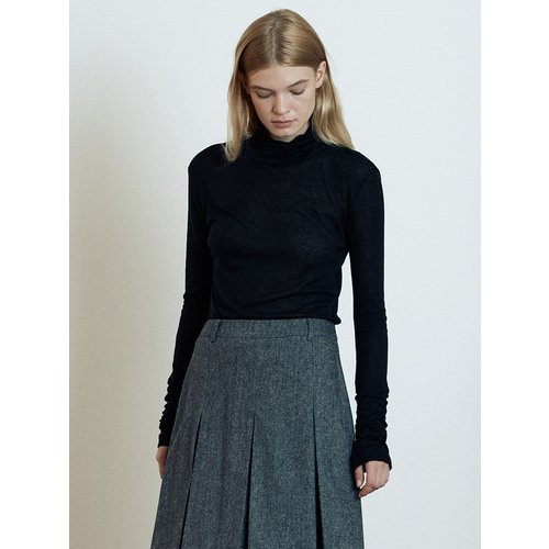 [Day-Wool] Wool-blend Shirring Turtleneck_4color