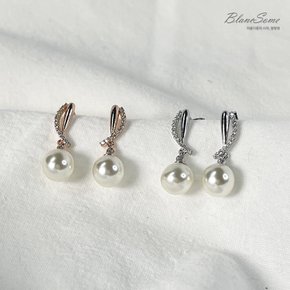 925SILVER 윈드펄 이어링 진주 포인트 은침 귀걸이 로즈골드 실버