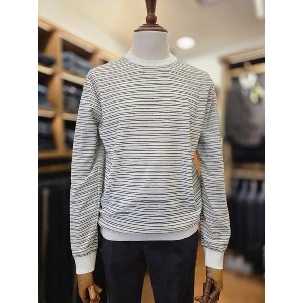 [여주점] 코오롱 브렌우드 남성 워셔블 모던 스트라이프 라운드넥 스웨터 BRWAS26251WHX