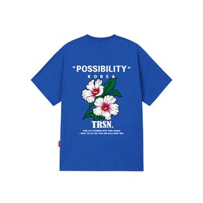 KOREAN FLOWER T-SHIRTS - BLUE