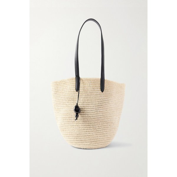 헌팅시즌 가죽 트리밍 위빙 라피아 토트백 46376663163024206