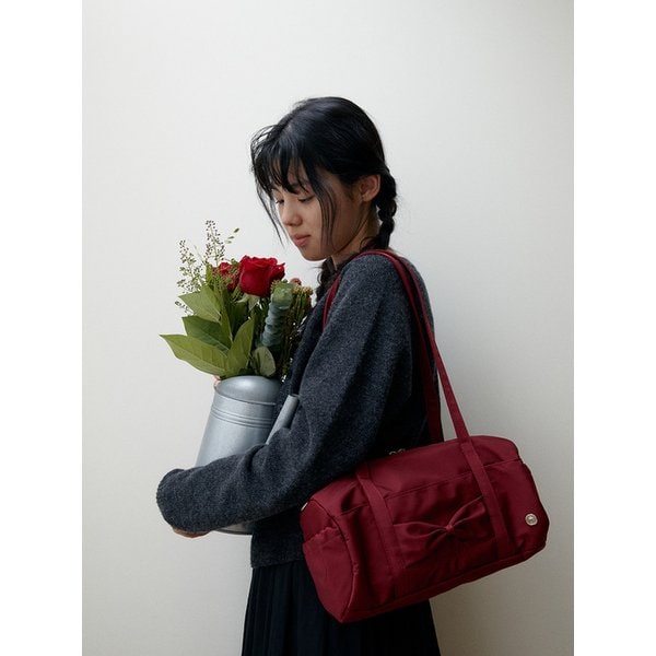 Fluffy ribbon bag_ruby red