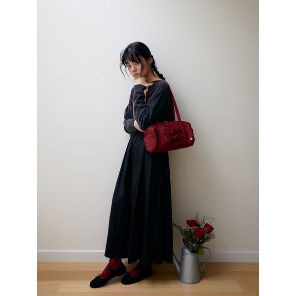 Fluffy ribbon bag_ruby red