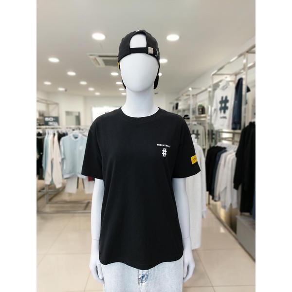 [여주점] 우먼즈 옐로우 테이핑 해시태그 티셔츠BA252TS501_BK