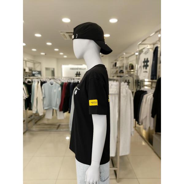 [여주점] 우먼즈 옐로우 테이핑 해시태그 티셔츠BA252TS501_BK