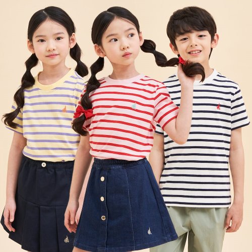 [BEANPOLE KIDS] 24SS [Essential] 스트라이프 반소매 티셔츠 (6종 택1)