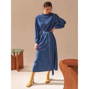 UP-171 HIGH NECK DENIM DRESS