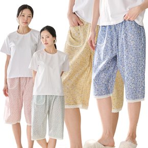 여성 여름 인견 플라워 7부 파자마 홈웨어 잠옷 반바지